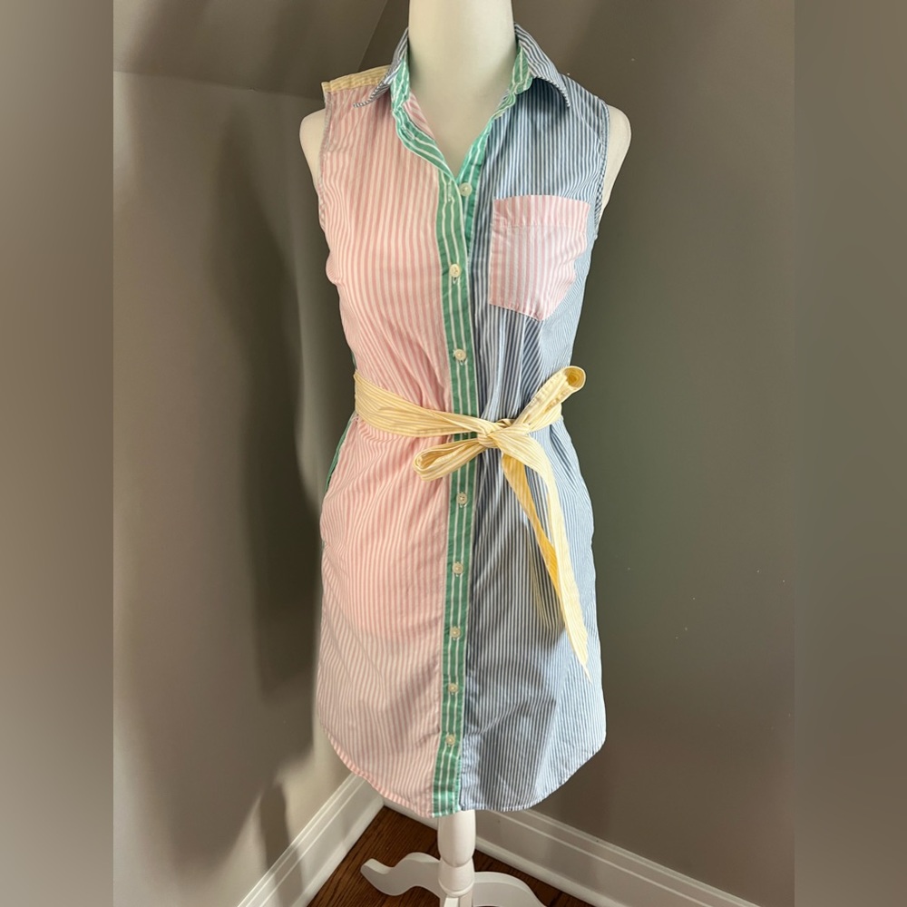 Striped buttoned dress 00 from J. Crew